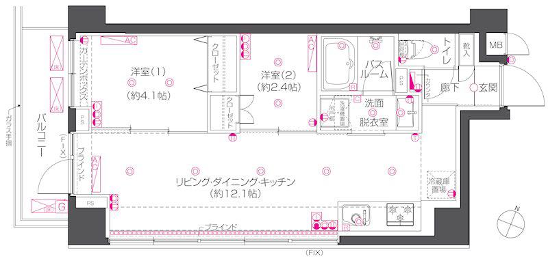 ZOOM練馬高野台(2LDK/3階)の間取り写真