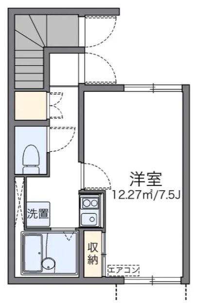 アローステージII(1K/1階)の間取り写真