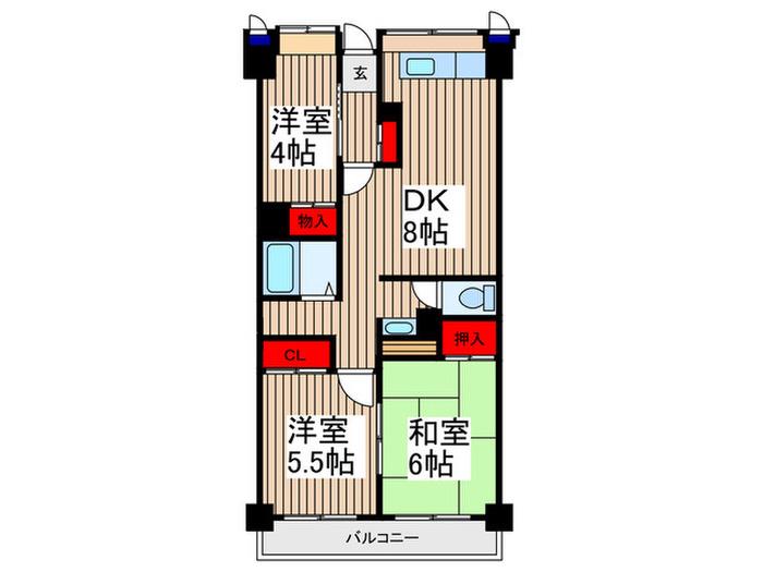 ソレイユ久保(3DK/3階)の間取り写真