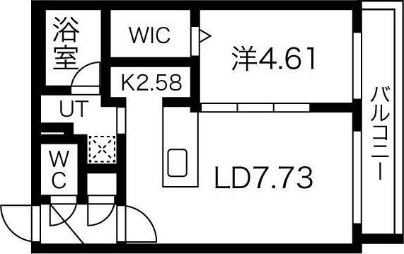 レスツオン北13(1LDK/4階)の間取り写真