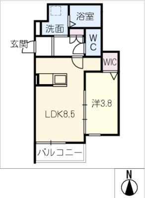 ARK名古屋駅南(1LDK/3階)の間取り写真