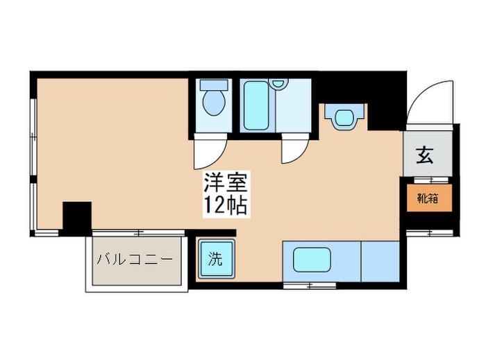 学園ハイツ(ワンルーム/2階)の間取り写真