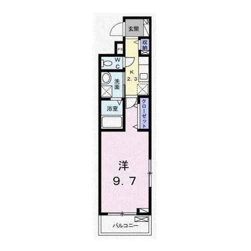 アガパンサスII(1K/2階)の間取り写真