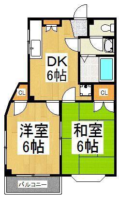 MAISON DE LEO(2DK/4階)の間取り写真