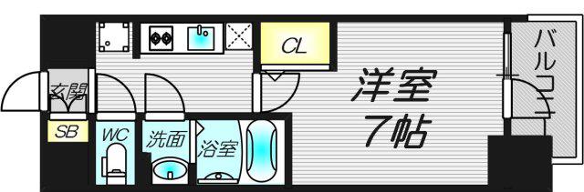 CASA REGULUS 新大阪北(1K/3階)の間取り写真