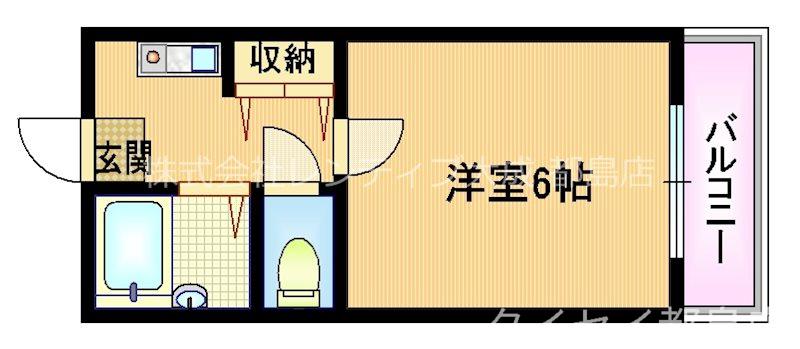 セピアコート都島(1K/2階)の間取り写真