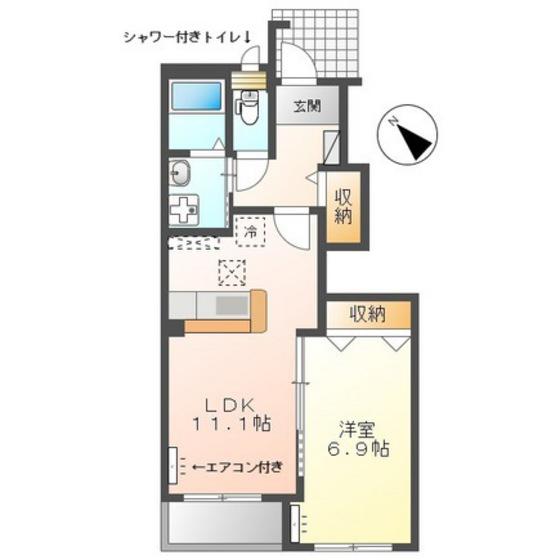 フェリオ(1LDK/1階)の間取り写真