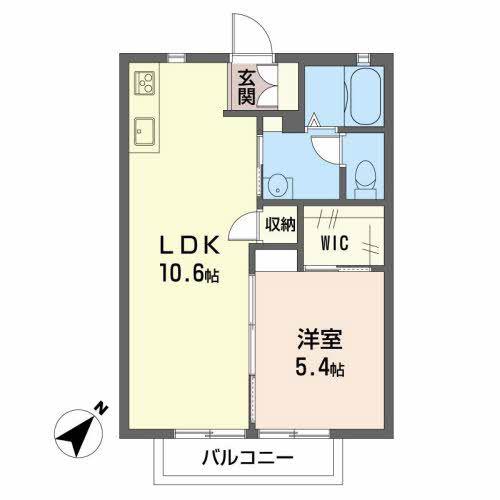 ミラベル大町東(1LDK/1階)の間取り写真