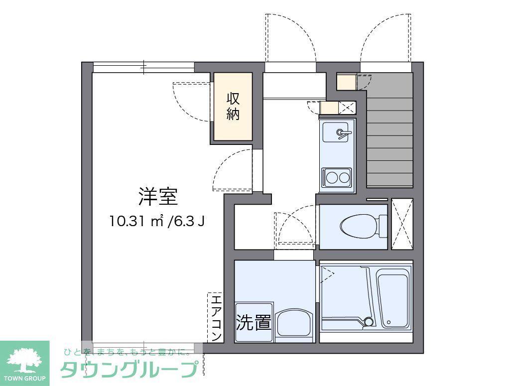 クレイノシャルム(1K/1階)の間取り写真