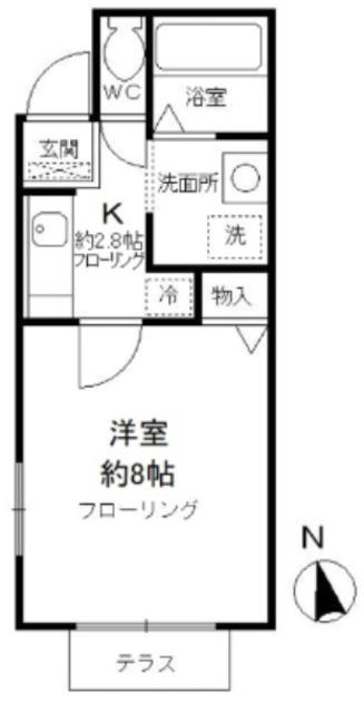 クレール国分寺(1K/1階)の間取り写真