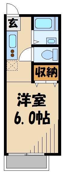 第2コブネハイツ(1K/2階)の間取り写真