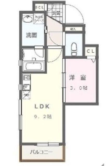 ヴィラージュ大濠(1LDK/3階)の間取り写真