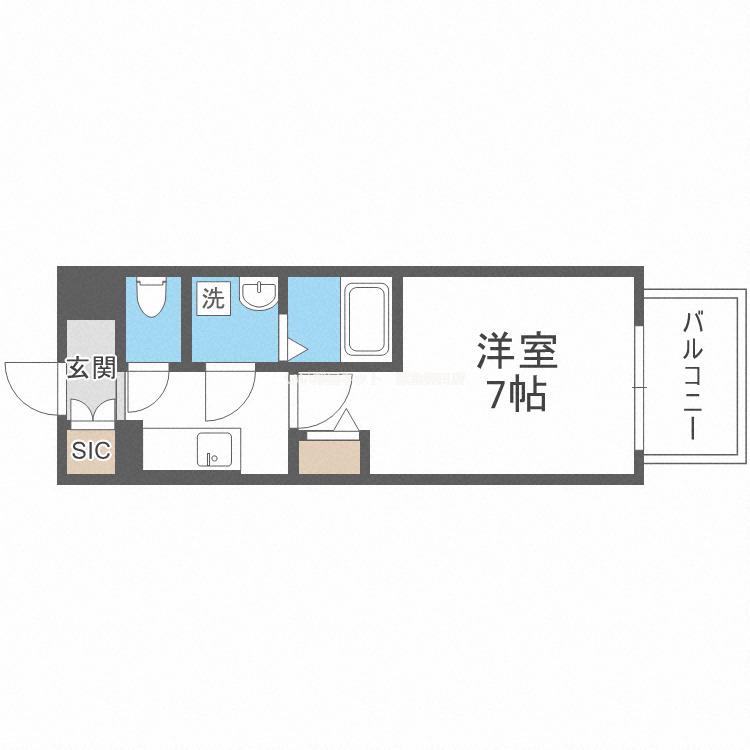 ATTIRANT西三国(1K/8階)の間取り写真