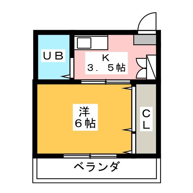 鵜の森青葉庵(1K/3階)の間取り写真