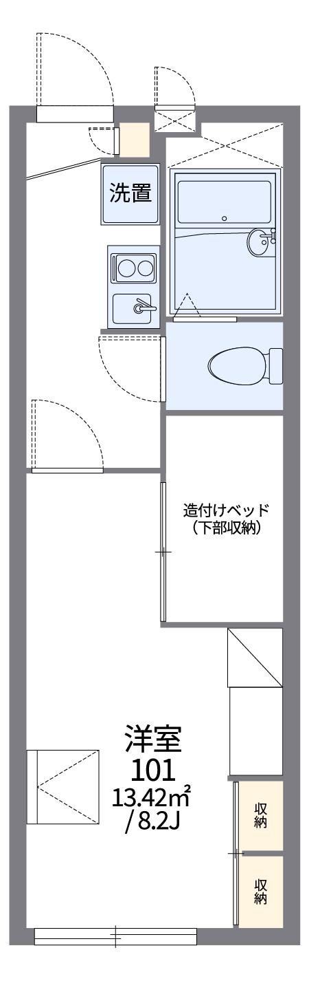 レオパレスゾネグランツ(1K/1階)の間取り写真