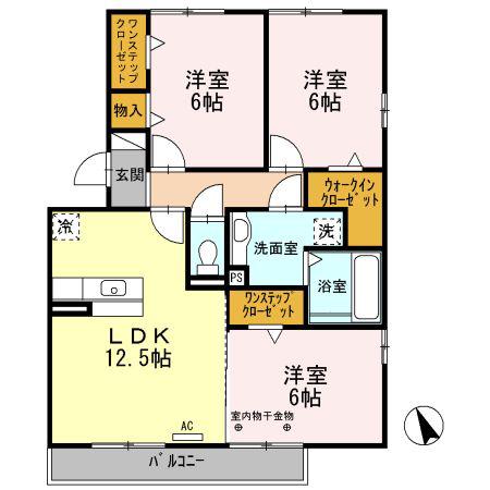 カーサ フェリーチェ(3LDK/3階)の間取り写真