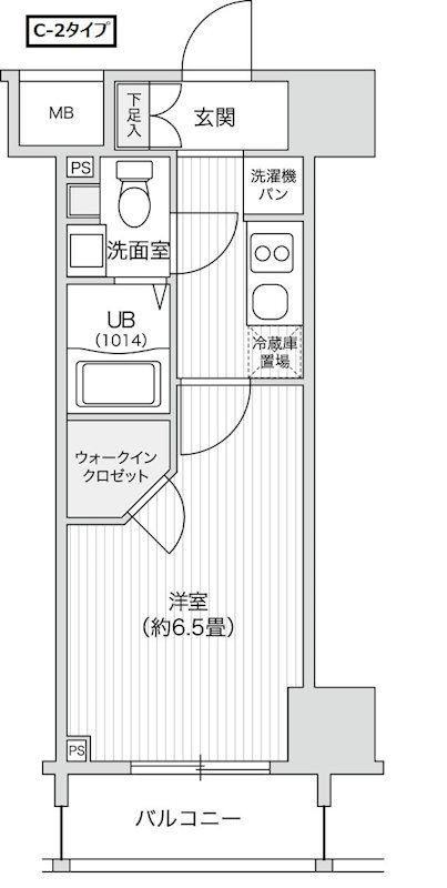 レジディア笹塚II(1K/2階)の間取り写真