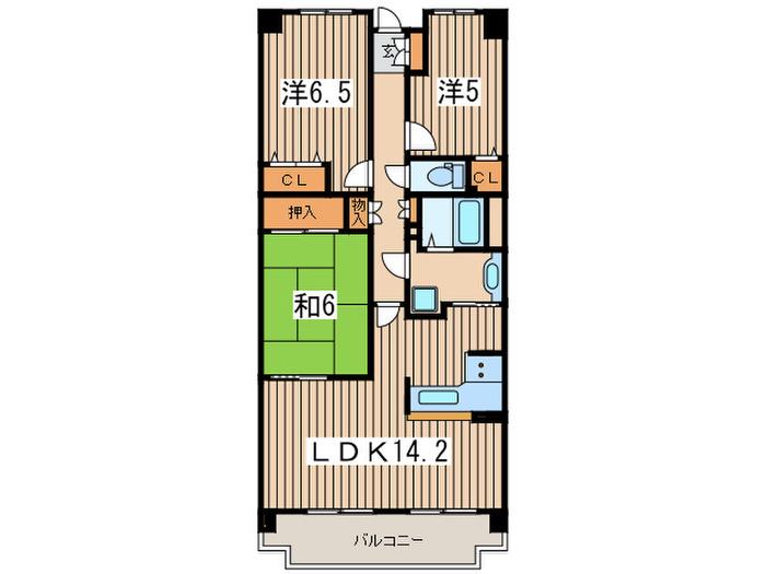 コトー中央林間(3LDK/3階)の間取り写真
