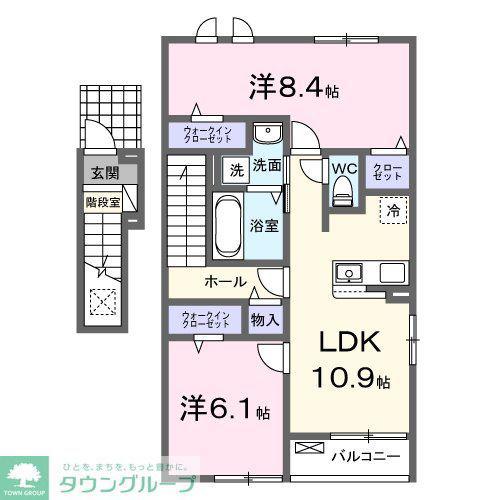 JO TOWN III(2LDK/2階)の間取り写真