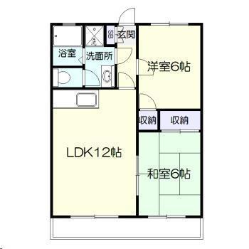 オアシス加納II(2LDK/2階)の間取り写真