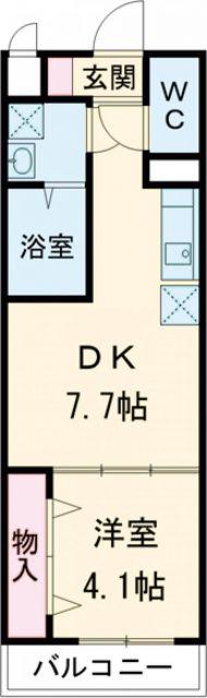 ハピネスIII(1DK/2階)の間取り写真