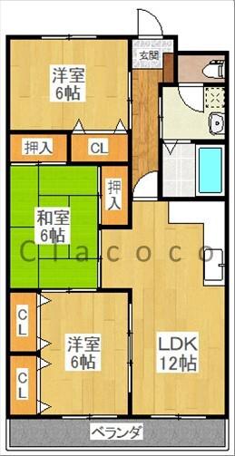 フジテラス(3LDK/3階)の間取り写真
