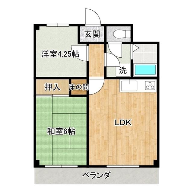 カーサー・ド・ツカダ(2LDK/2階)の間取り写真