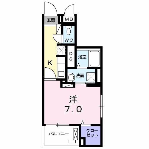 ライゼ京王八王子(1K/2階)の間取り写真