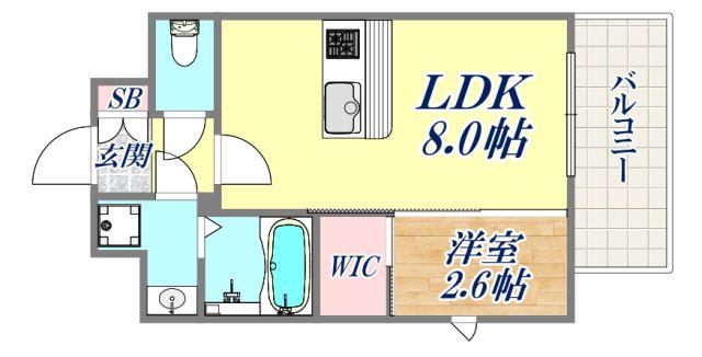 LIVECASA王子公園(1LDK/7階)の間取り写真