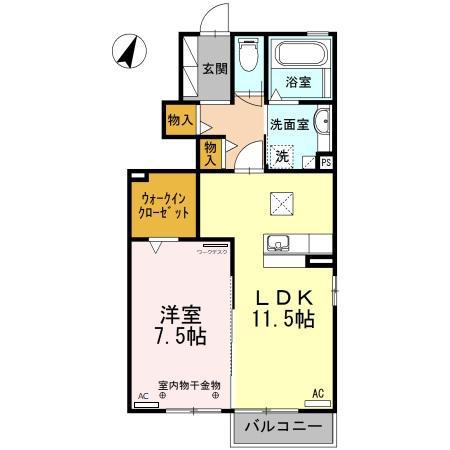 GRACE(1LDK/1階)の間取り写真