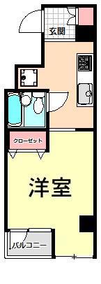 マンション西田(1K/4階)の間取り写真