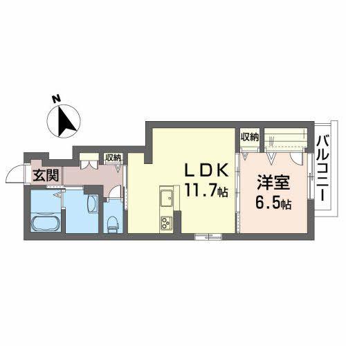 KYANOS(1LDK/1階)の間取り写真