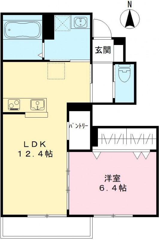 中仙道IORI III(1LDK/1階)の間取り写真