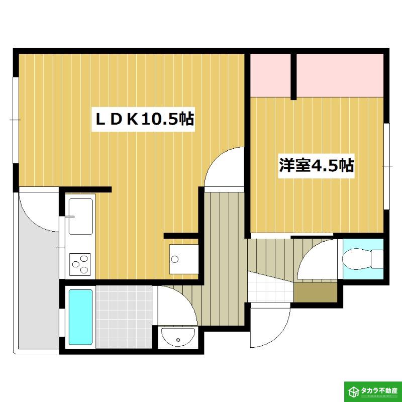 東和荘A棟(1LDK/2階)の間取り写真