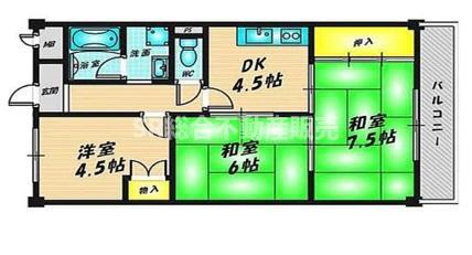 モンレーヴ大野(3DK/6階)の間取り写真