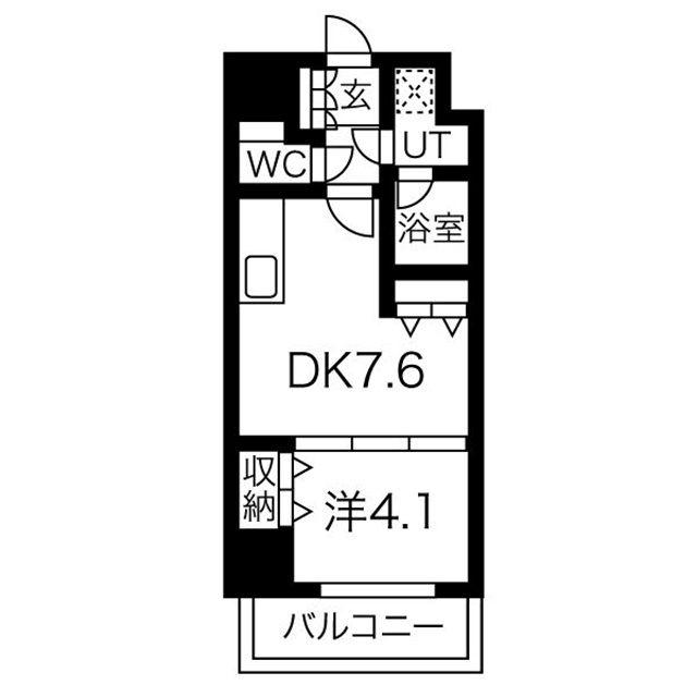 ONE ROOF FLAT TENJINBASHI(1DK/6階)の間取り写真
