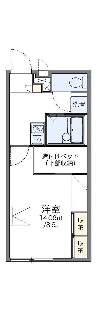 レオパレス松風(1K/1階)の間取り写真