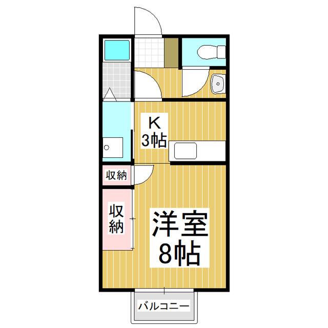 ドミール北方(1K/1階)の間取り写真