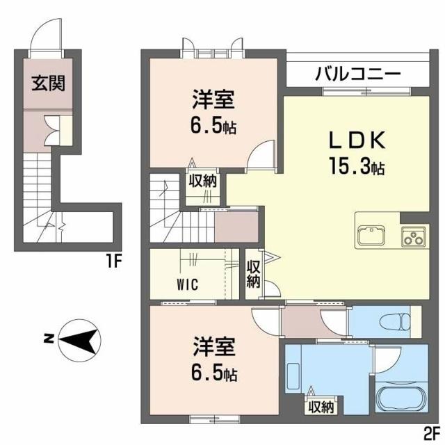 エターナルII(2LDK/2階)の間取り写真