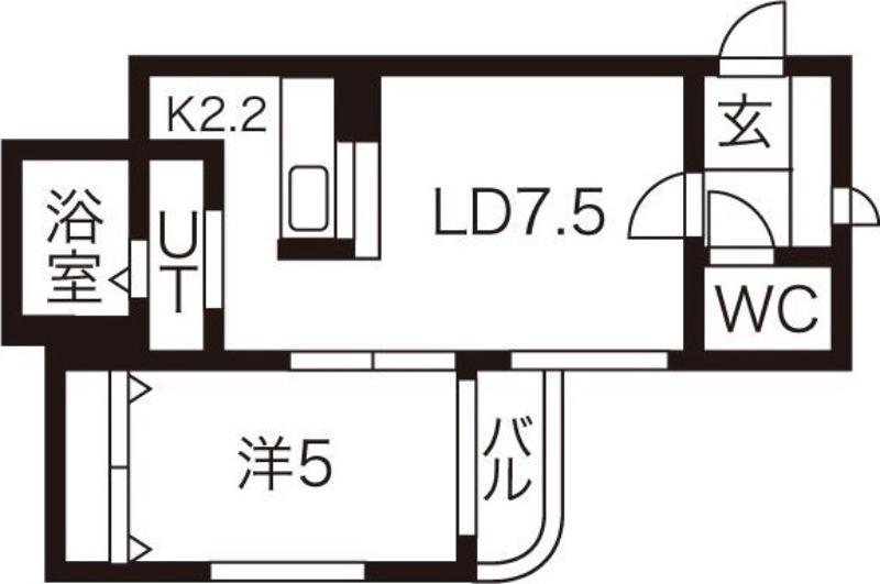 エルミタージュ(1LDK/3階)の間取り写真