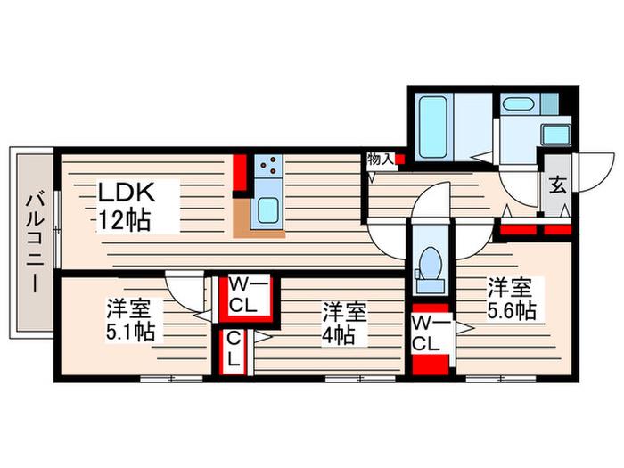 グラナーデ中葛西(3LDK/3階)の間取り写真