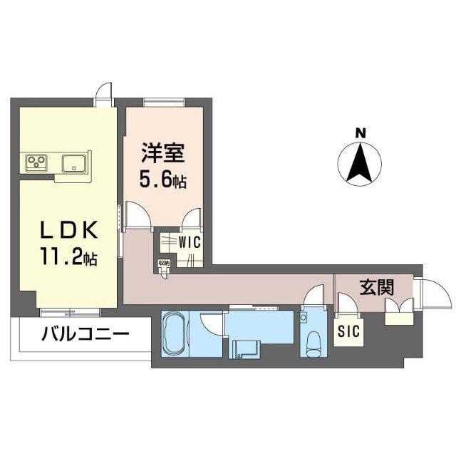 ラ・ルーム厚木町(1LDK/2階)の間取り写真