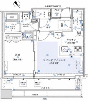 スカイフォレストレジデンス(1LDK/17階)の間取り写真