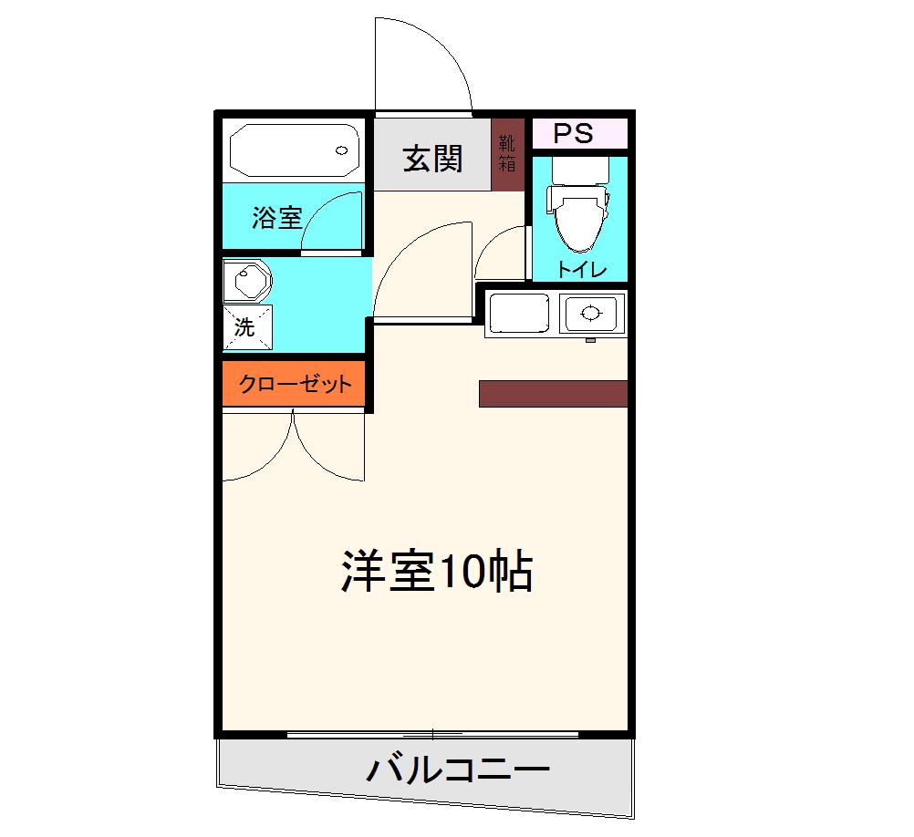 ウッズ岡崎(ワンルーム/3階)の間取り写真