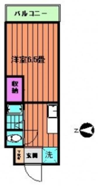 ハニーコーポ竹下(1K/3階)の間取り写真