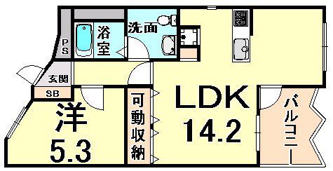 コナビレッジ(1LDK/4階)の間取り写真