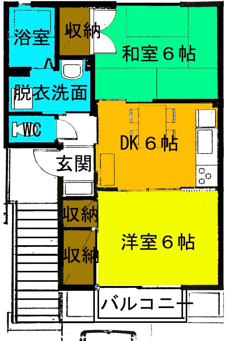 シェルラフォーレ(2DK/1階)の間取り写真