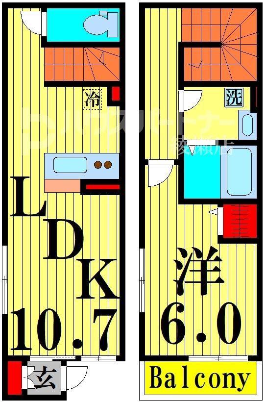 ルぺA棟(1LDK/1階)の間取り写真