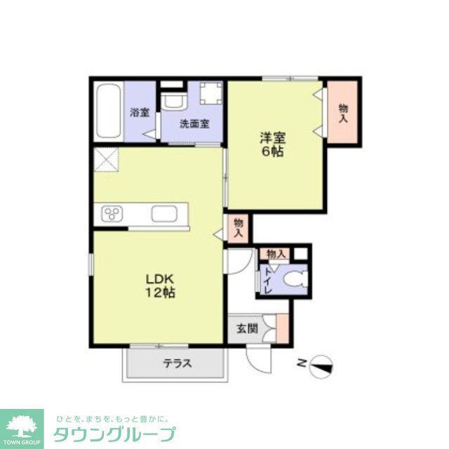 川崎市多摩区宿河原3丁目計画 B棟(1LDK/1階)の間取り写真