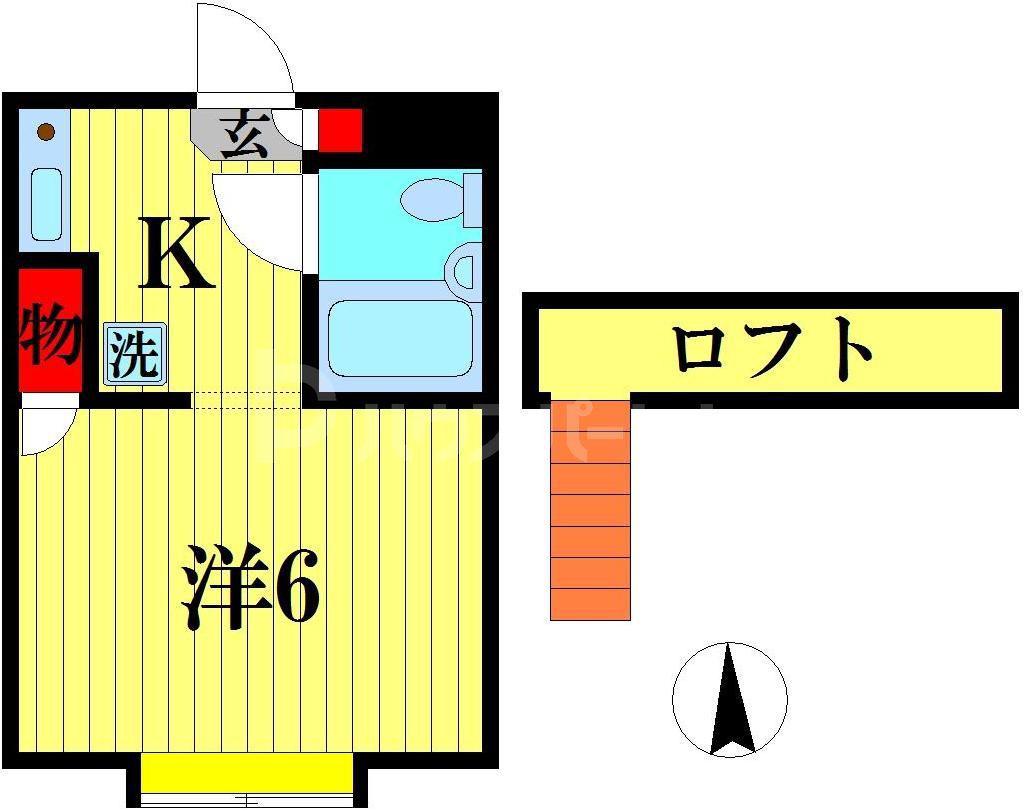 ベルピア・五香第2-1(1K/1階)の間取り写真
